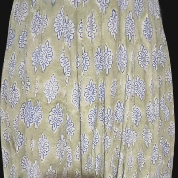 Vintage Indian Block Print Cotton Maxi Dress Cottagecore Prairie, Mint Condition - Picture 5 of 8